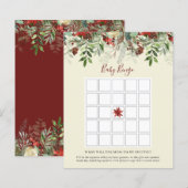 Winter Berries | Baby shower Bingo Game Card (Voorkant / Achterkant)
