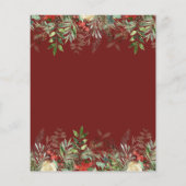 Winter Berries | Baby shower Bingo Game Card (Achterkant)