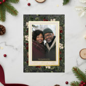 Winter Berries Black Love Peace Joy Foto Folie Feestdagenkaart