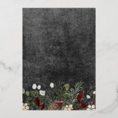Winter Berries Black Love Peace Joy Foto Folie Feestdagenkaart (Achterkant)