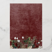 Winter Berries Bourgogne Seizoenen Groeten Foto Folie Feestdagenkaart (Achterkant)