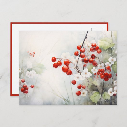Winter Berries Briefkaart (Voorkant / Achterkant)