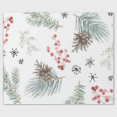 Winter Berries Cadeaupapier (Vlak)