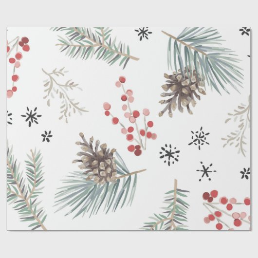 Winter Berries Cadeaupapier (Vlak)