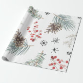 Winter Berries Cadeaupapier (Uitgerold)
