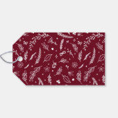 Winter Berries en Foliage Cranberry Holiday Cadeaulabel (Achterkant Horizontaal)