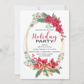 Winter Berries en Greenery Holiday Party Kaart (Voorkant)