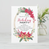 Winter Berries en Greenery Holiday Party Kaart (Staand voorkant)