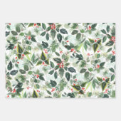 Winter Berries en Greenery Kerstmis  Inpakpapier Vel (Voorkant)
