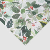 Winter Berries en Greenery-kerstpapier Tissuepapier (Detail)
