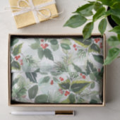Winter Berries en Greenery-kerstpapier Tissuepapier (Geschenk)