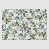 Winter Berries en Greenery-kerstpapier Tissuepapier (Voorkant)
