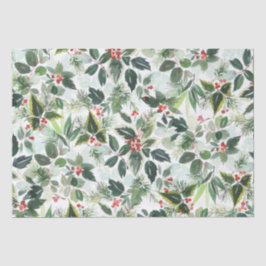 Winter Berries en Greenery-kerstpapier Tissuepapier