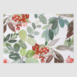 Winter Berries en Greenery-kerstpapier Tissuepapier
