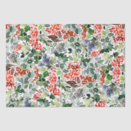 Winter Berries en Greenery-kerstpapier Tissuepapier