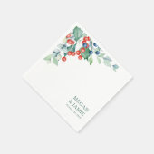 Winter Berries en Holly Wedding Napkins Servet (Hoek)