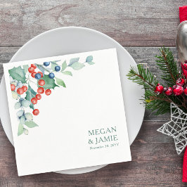 Winter Berries en Holly Wedding Napkins Servet