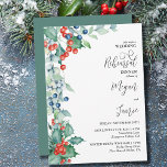 Winter Berries en Holly Wedding Rehearsal Dinner Kaart<br><div class="desc">De repetitie van de winterbruiloft met een uitnodiging voor een diner met een waterverf en elegante kalligrafie. In dit ontwerp staan winterbessen, heilig, pijngroen en groengroen. Een mooie keuze voor een winterbruiloft of kerstbruiloft. Blader naar mijn winterbes-collectie voor overeenkomende objecten of stuur me een bericht naar creëer van de sjablonen...</div>