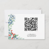 Winter Berries en Holly Wedding Website en RSVP Kaartje (Achterkant)