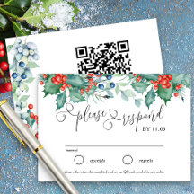 Winter Berries en Holly Wedding Website en