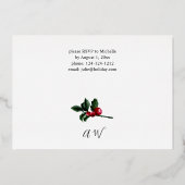 Winter Berries en Pine Greenery kerstfeest Folie Uitnodiging (Achterkant)