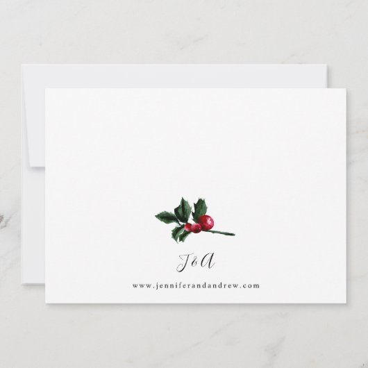 Winter Berries en Pine Greenery Wedding 2 Kaart (Achterkant)