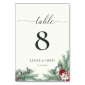 Winter Berries en Pine Greenery Wedding Kaart (Voorkant)