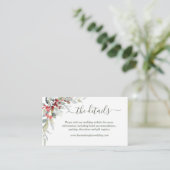 Winter Berries Foliage Wedding Details Website Informatiekaartje (Staand voorkant)