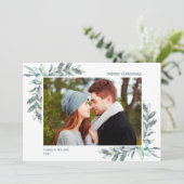 Winter Berries Fotokaart voor Kerstmis en Feestdag Feestdagenkaart (Staand voorkant)