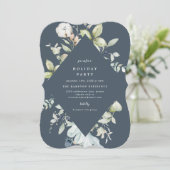 Winter Berries Geometrische Vakantie Party uitnodi Kaart (Staand voorkant)