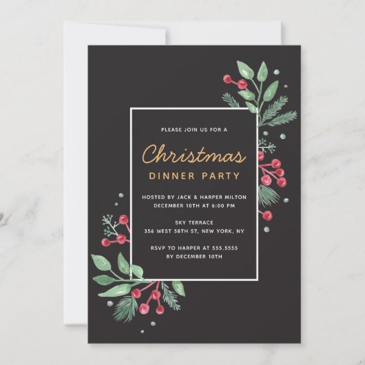 Winter Berries Greenery kerstfeestdag (Voorkant)