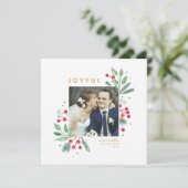 Winter Berries Greenery kerstfoto | Vierkant (Staand voorkant)