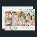 Winter Berries Greenery Kerstmis Multi-Foto<br><div class="desc">Een feestelijke feestkaart met onze exclusieve waterverf voor de winter voor plantaardige stoffen en bessen,  die speciaal is bedoeld voor het lijst en waarop u uw foto kunt markeren. Deze multi-fotocollage benadrukt 6 van uw foto's. Al tekst is volledig klantgericht.</div>