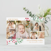 Winter Berries Greenery Kerstmis Multi-Foto (Staand voorkant)