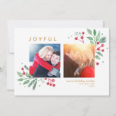 Winter Berries Greenery Merry Kerstmis 2-foto (Voorkant)