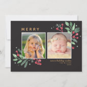 Winter Berries Greenery Merry Kerstmis 2-foto (Voorkant)