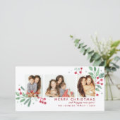 Winter Berries Greenery Merry Kerstmis 3-foto (Staand voorkant)