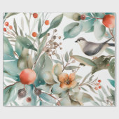 Winter Berries Greenery Waterverf Holiday Cadeaupapier (Vlak)