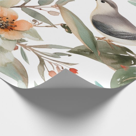 Winter Berries Greenery Waterverf Holiday Cadeaupapier (Hoek)