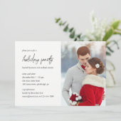 Winter Berries Holiday Party Fotouitnodiging Kaart (Staand voorkant)