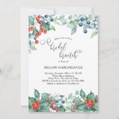 Winter Berries Holly Waterverf Bridal Brunch Kaart (Voorkant)