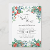 Winter Berries Holly Waterverf Vrijgezellenfeest Kaart (Voorkant)