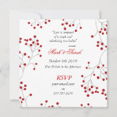 Winter Berries Invitation Sq. Wit Kaart (Voorkant)