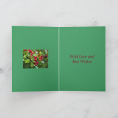 Winter Berries Kerst Kaart voor Tante (Binnen)
