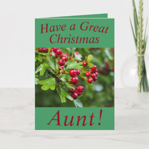 Winter Berries Kerst Kaart voor Tante