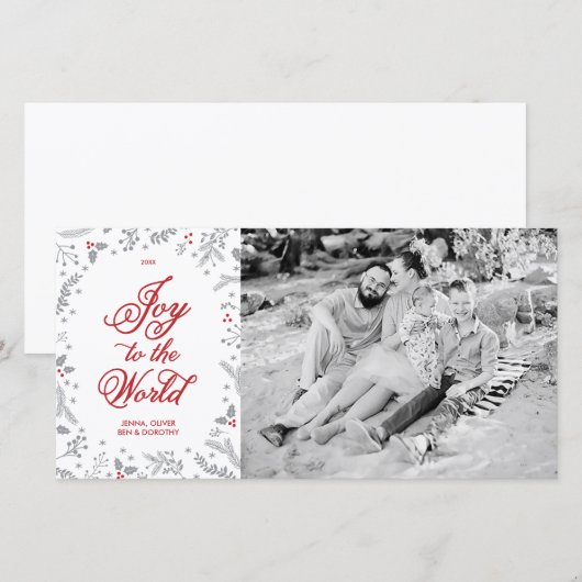 Winter Berries kerstfeestdag één rondje Feestdagenkaart (Voorkant / Achterkant)