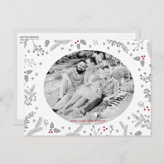 Winter Berries kerstfeestdag Feestdagenkaart (Voorkant / Achterkant)