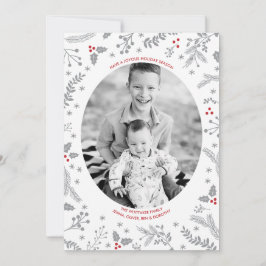 Winter Berries kerstfeestdag platte kaart