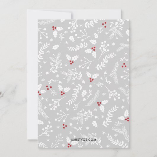 Winter Berries - kerstfeestdag - uitnodiging (Achterkant)