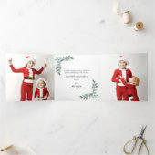 Winter Berries kerstfeestdrivoud fotokaart Drieluik Wenskaart (Binnen)